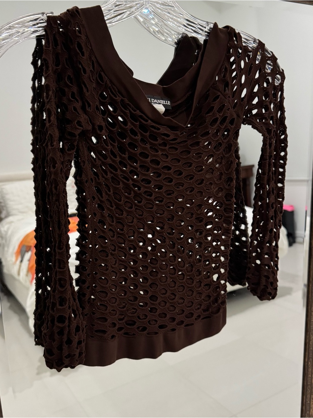 Open-Knit Brown Women's Sweater -